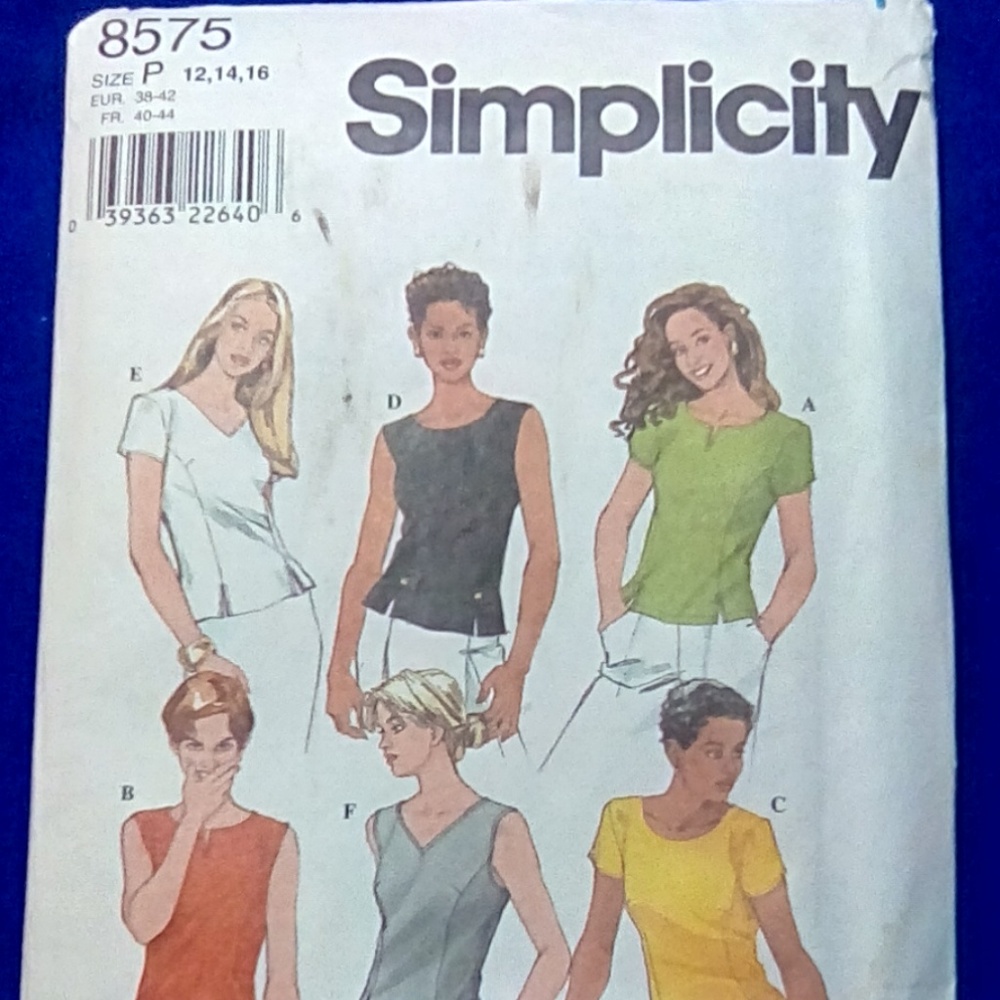 Vintage Simplicity 8575 Misses top sz 12-14-16